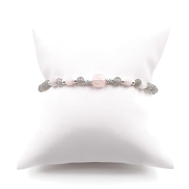 Bracelet de perles pour femme bijoux perlé améthyste quartz labradorite  bijoux bohème bracelet fin rose violet réglable - Un grand marché
