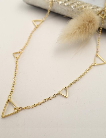 Collier 7 triangles en plaqué or Aloe Bijoux