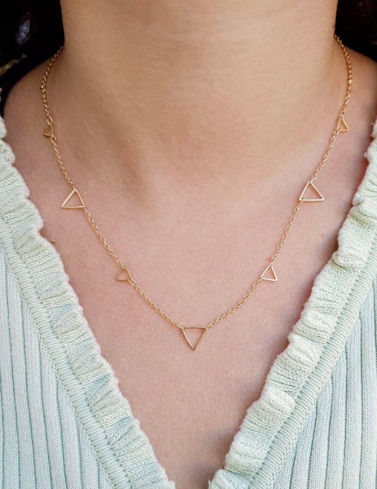 Collier 7 triangles en plaqué or Aloe Bijoux