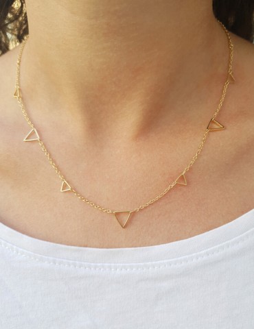 Collier 7 triangles en plaqué or Aloe Bijoux