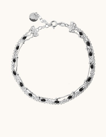 Bracelet 3 rangs en argent et résine Aloe Bijoux