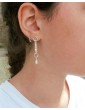 Boucles d'oreilles chaînes en argent et perle d'eau douce - Lisa Aloe Bijoux