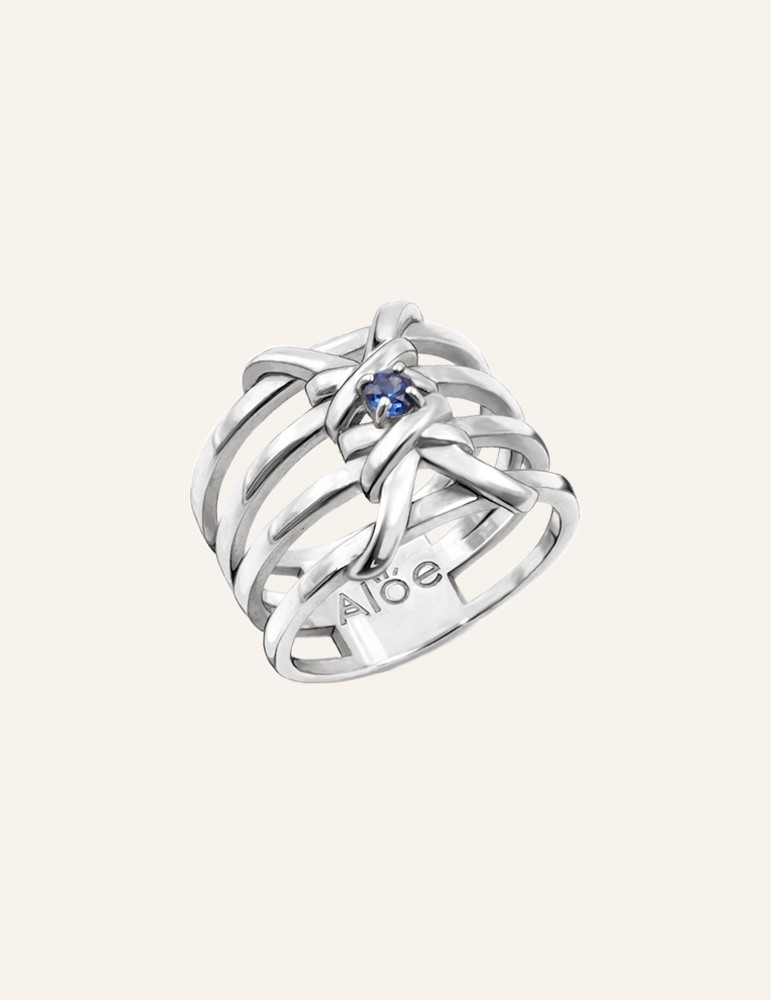 Bague Saphir croisée en Argent 925