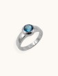 Bague jonc en argent avec Topaze Blue London Aloe Bijoux