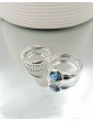 Bague jonc en argent avec Topaze Blue London Aloe Bijoux