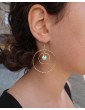 Boucles d'oreilles disques mobiles avec laque Aloe Bijoux