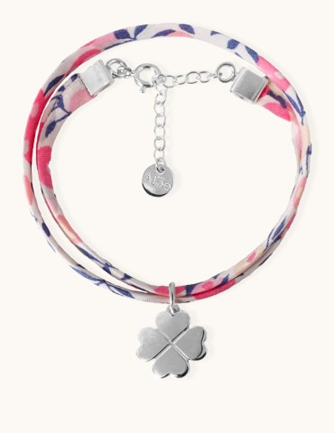 Bracelet liberty et médaille trèfle en argent Aloe Bijoux