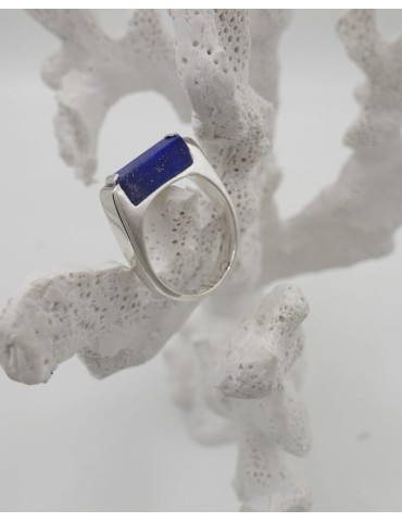 Bague Lapis Lazuli en Argent 925 - Prisme Aloe Bijoux