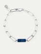 Bracelet maille rectangle en Argent 925 avec Lapis Lazuli - Prisme Aloe Bijoux