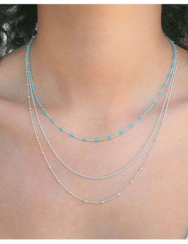 Collier 3 rangs en argent perlé - Couleur personnalisable Aloe Bijoux