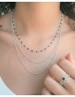 Collier 3 rangs en argent perlé - Couleur personnalisable Aloe Bijoux