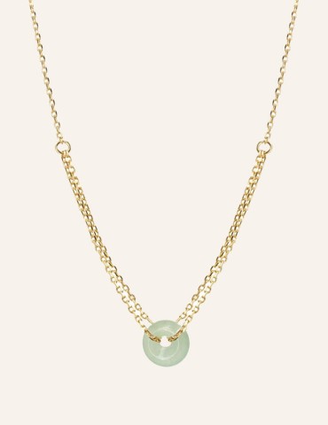 Collier donut aventurine plaqé or Aloe Bijoux