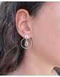 Boucles d'oreilles cercles en argent avec aigue-marine Aloe Bijoux