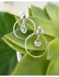 Boucles d'oreilles cercles en argent avec aigue-marine Aloe Bijoux