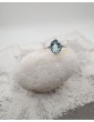 Bague 3 liens croisés en argent avec topaze bleue Aloe Bijoux