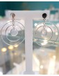 Boucles d'oreilles avec cercles mobiles en Argent 925. Aloe Bijoux