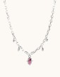 Collier en argent avec tourmaline rose allongée - Élégance Aloe Bijoux