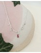 Collier en argent avec tourmaline rose allongée - Élégance Aloe Bijoux