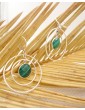 Boucles d'oreilles pendantes en argent avec malachite Aloe Bijoux