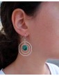 Boucles d'oreilles pendantes en argent avec malachite Aloe Bijoux