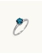 Bague solitaire en argent avec topaze Blue London Aloe Bijoux