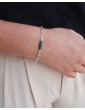 Bracelet chaîne en argent et barrette en malachite Aloe Bijoux