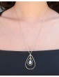 Collier double goutte en plaqué or avec pierre de lune Aloe Bijoux