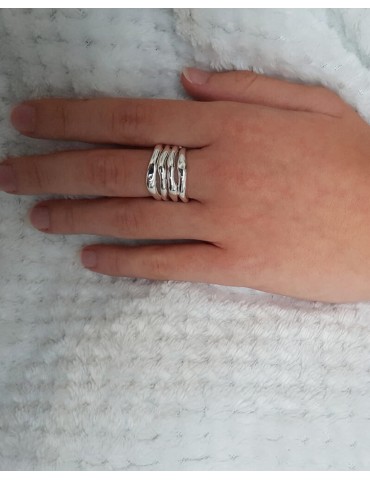 Bague large esprit vague en argent Aloe Bijoux