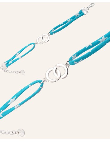 Bracelet liberty turquoise et anneaux entrelacés en argent Aloe Bijoux
